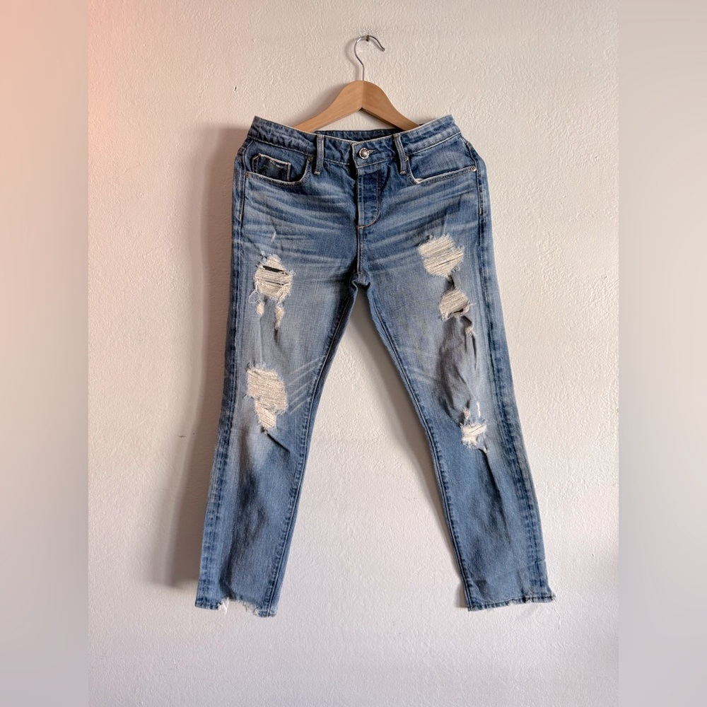 TORTOISE Distressed Ankle Cropped Jeans